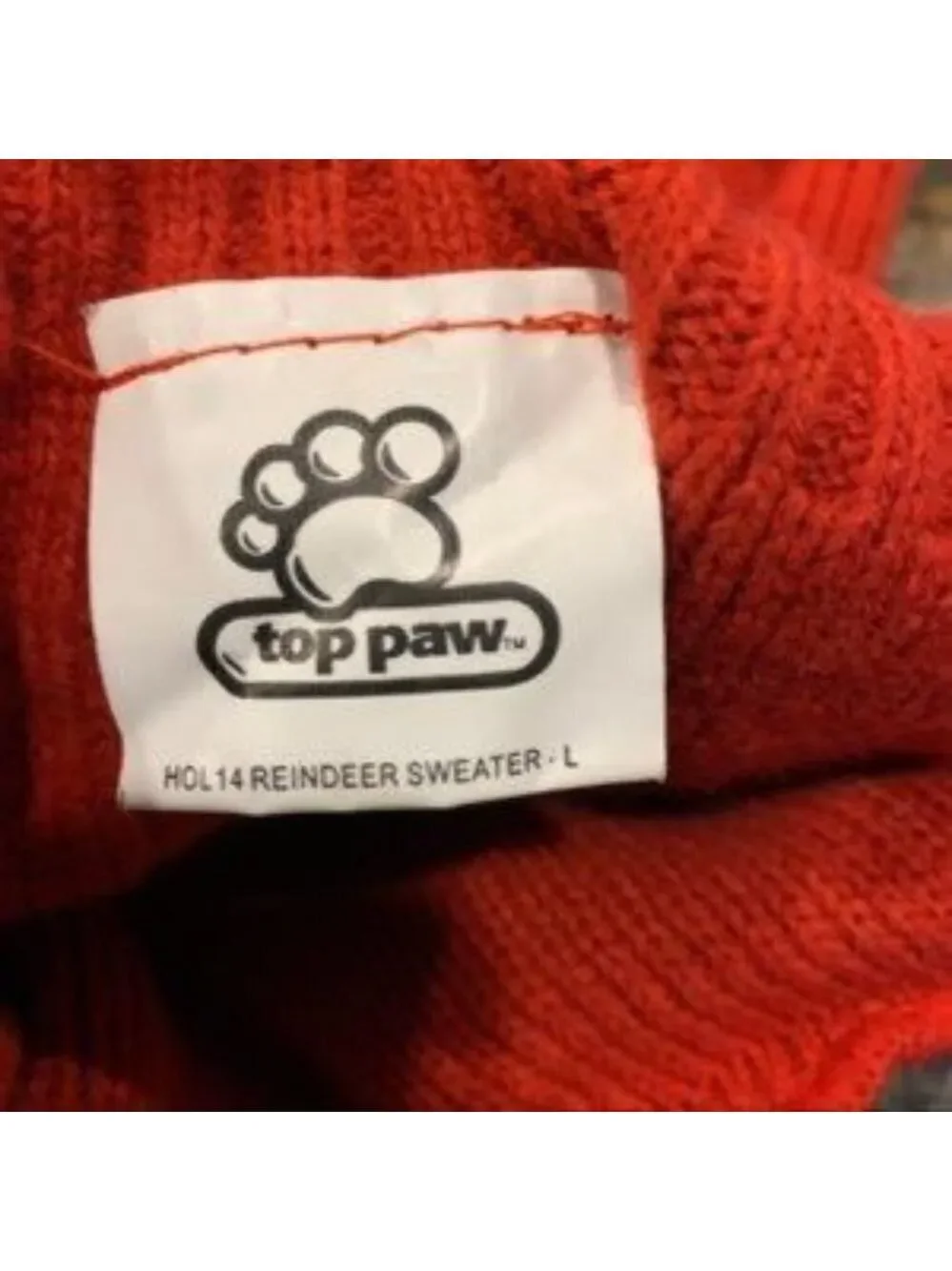 🛍3/$20 DOG top paw red sweater with reindeer size large
